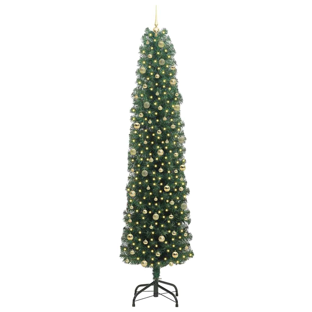 Artificial Christmas Tree with 300 LEDs with Stand Green 240 cm