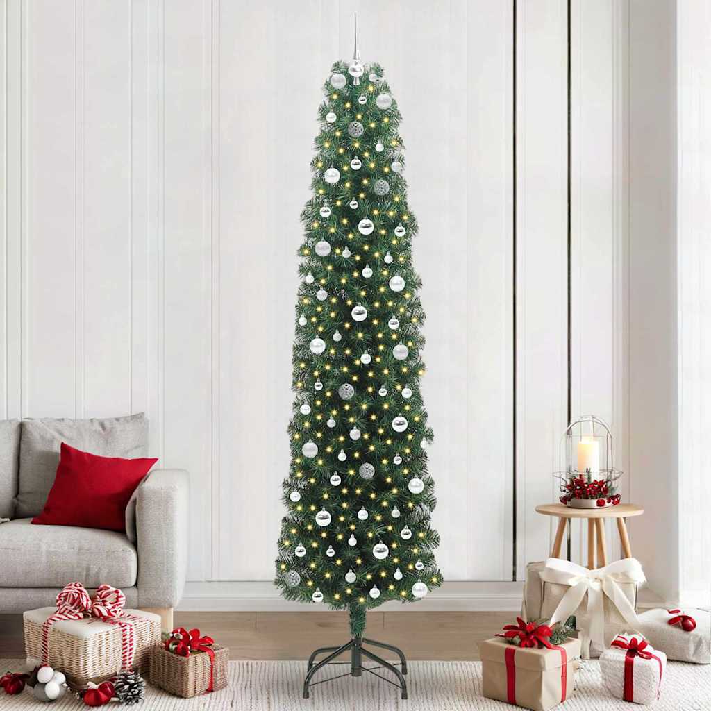 Artificial Christmas Tree with 300 LEDs with Stand Green 240 cm