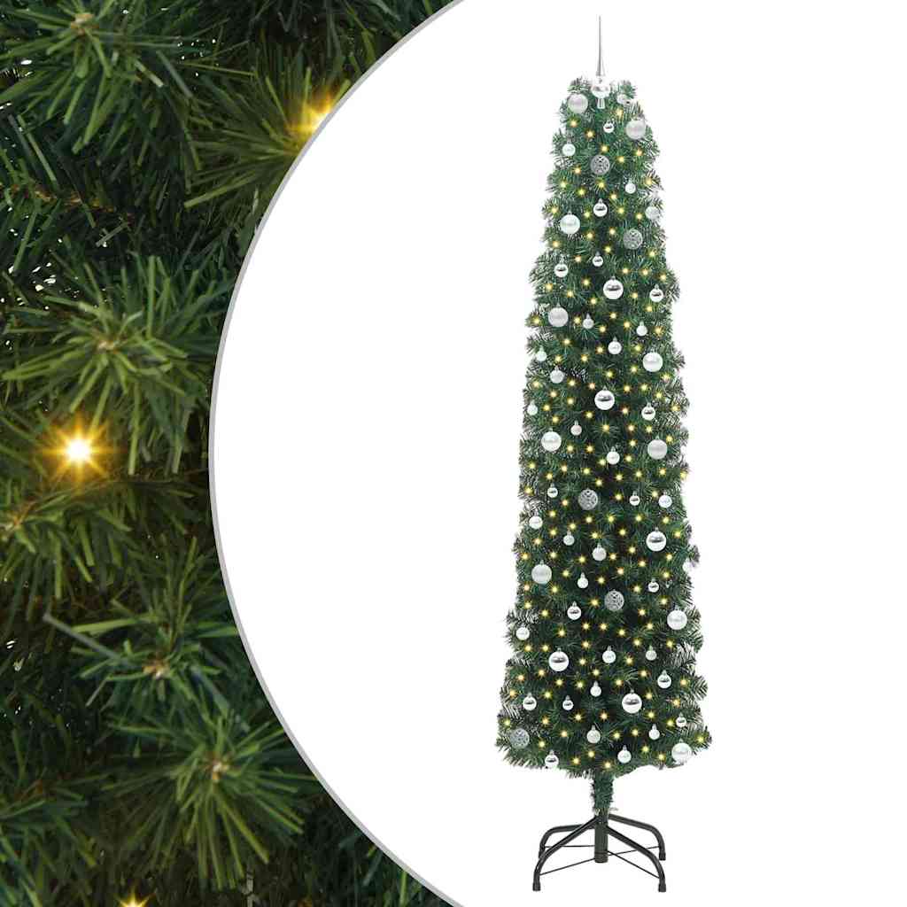 Artificial Christmas Tree with 300 LEDs with Stand Green 240 cm