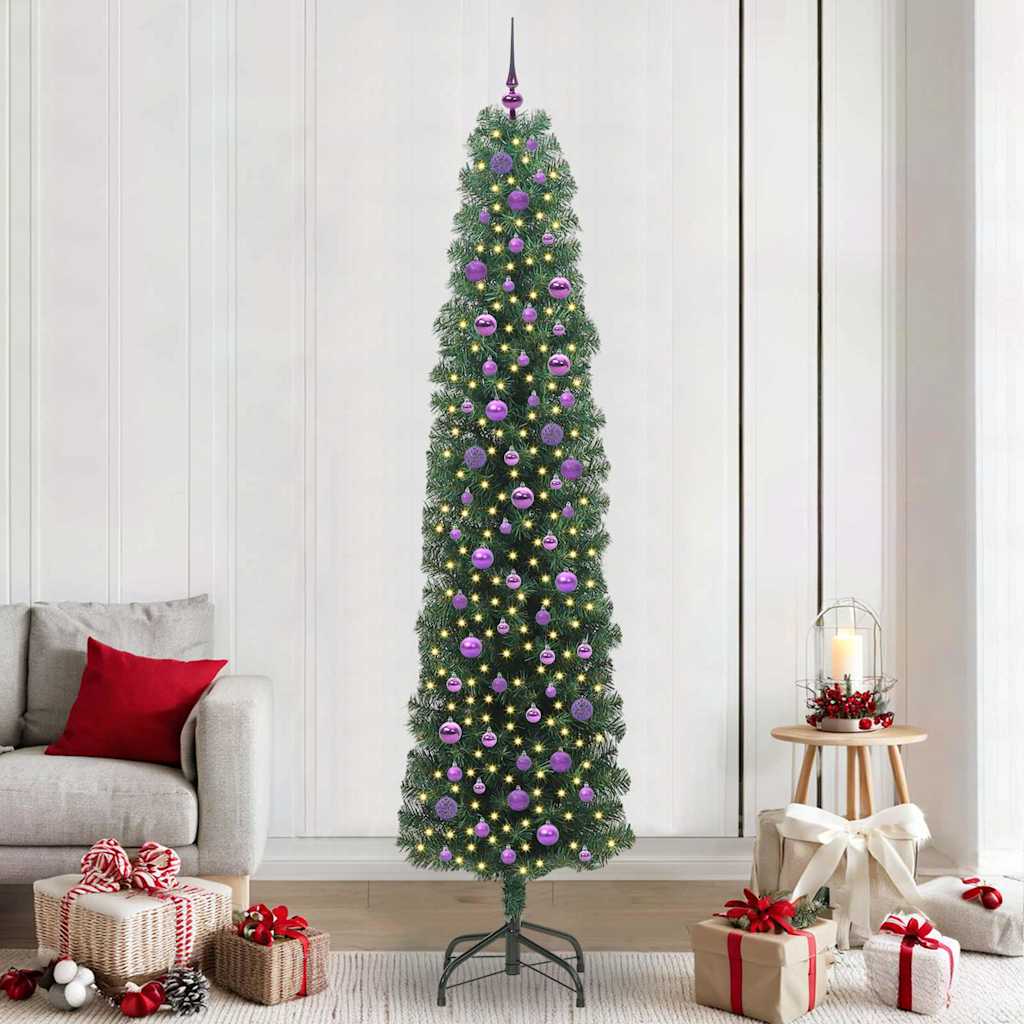 Artificial Christmas Tree with 300 LEDs with Stand Green 240 cm