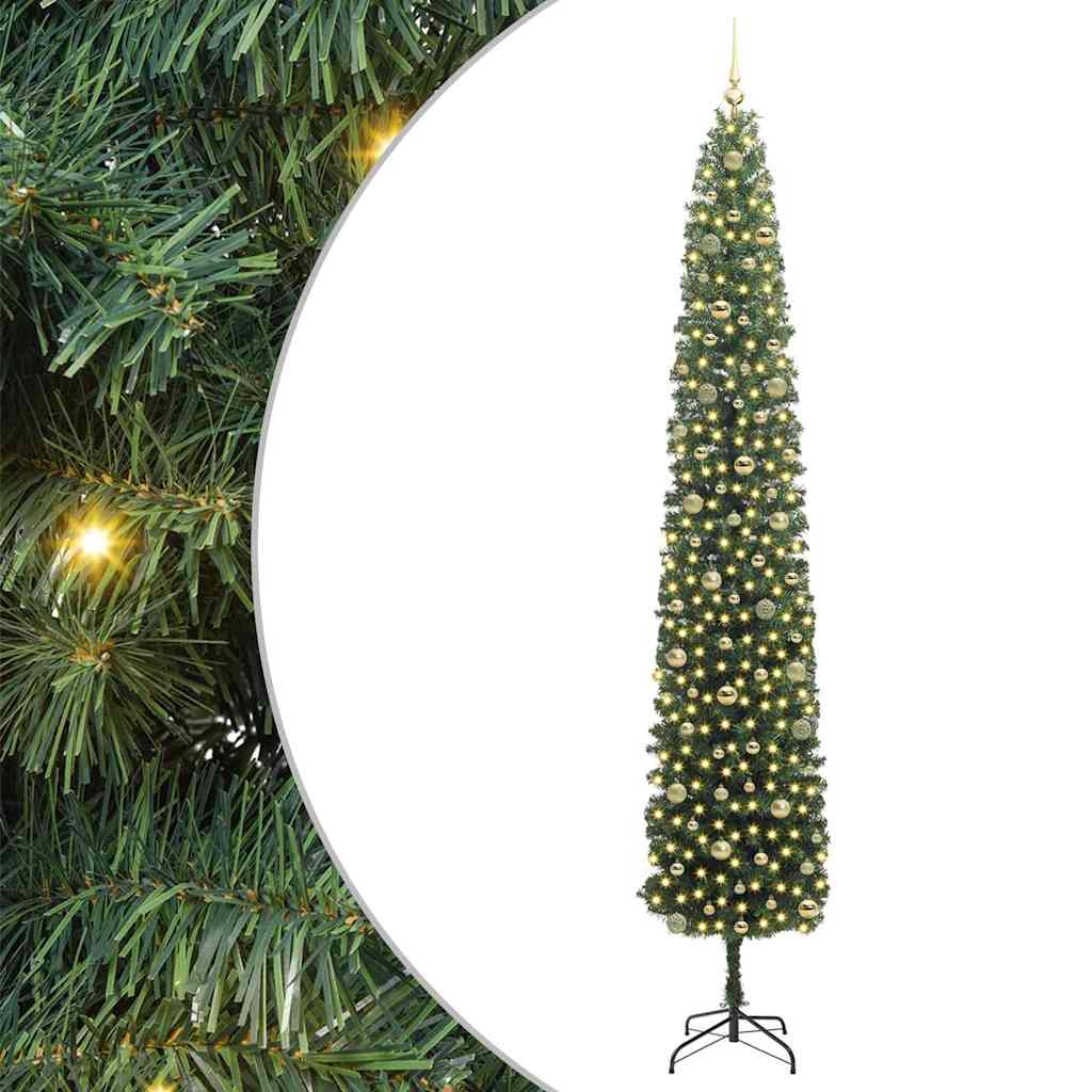 Artificial Christmas Tree with 300 LEDs with Stand Green 270 cm