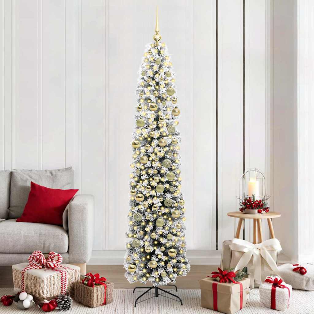 Artificial Christmas Tree with 300 LEDs with Stand Green 210 cm