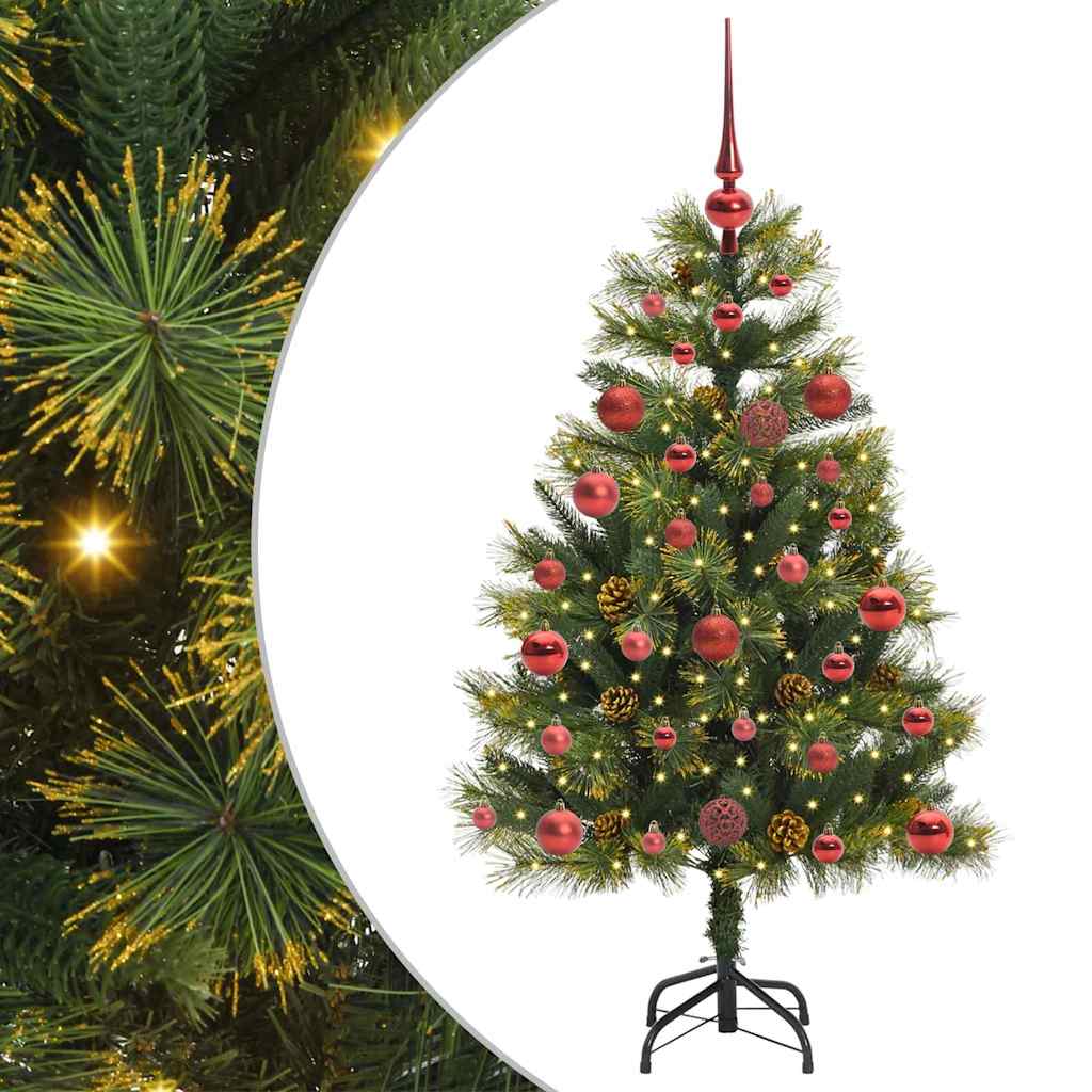 Artificial Hinged Christmas Tree with Cones Green 120 cm