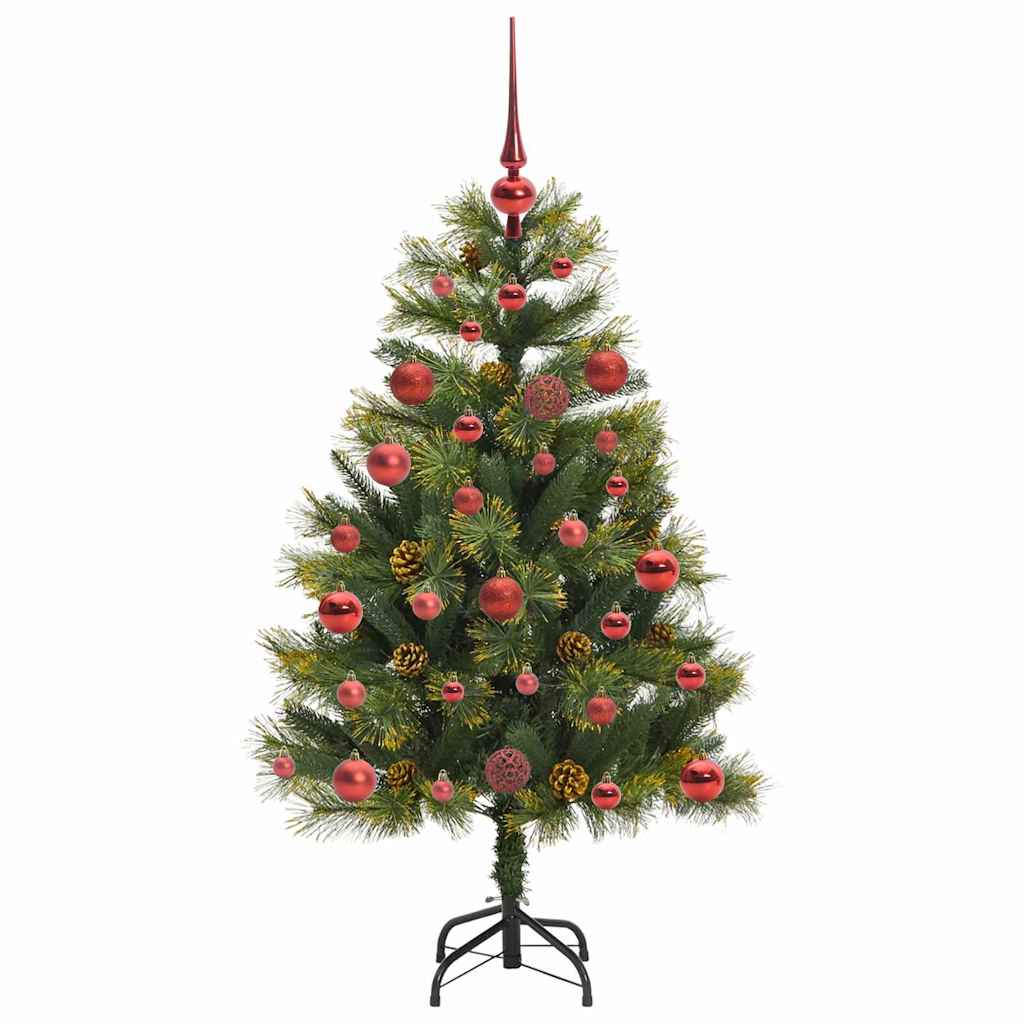 Artificial Hinged Christmas Tree with Cones Green 120 cm