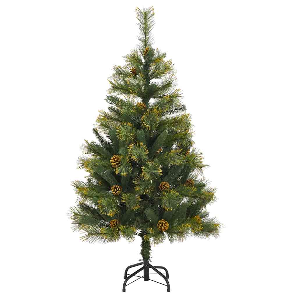 Artificial Hinged Christmas Tree with Cones Green 120 cm