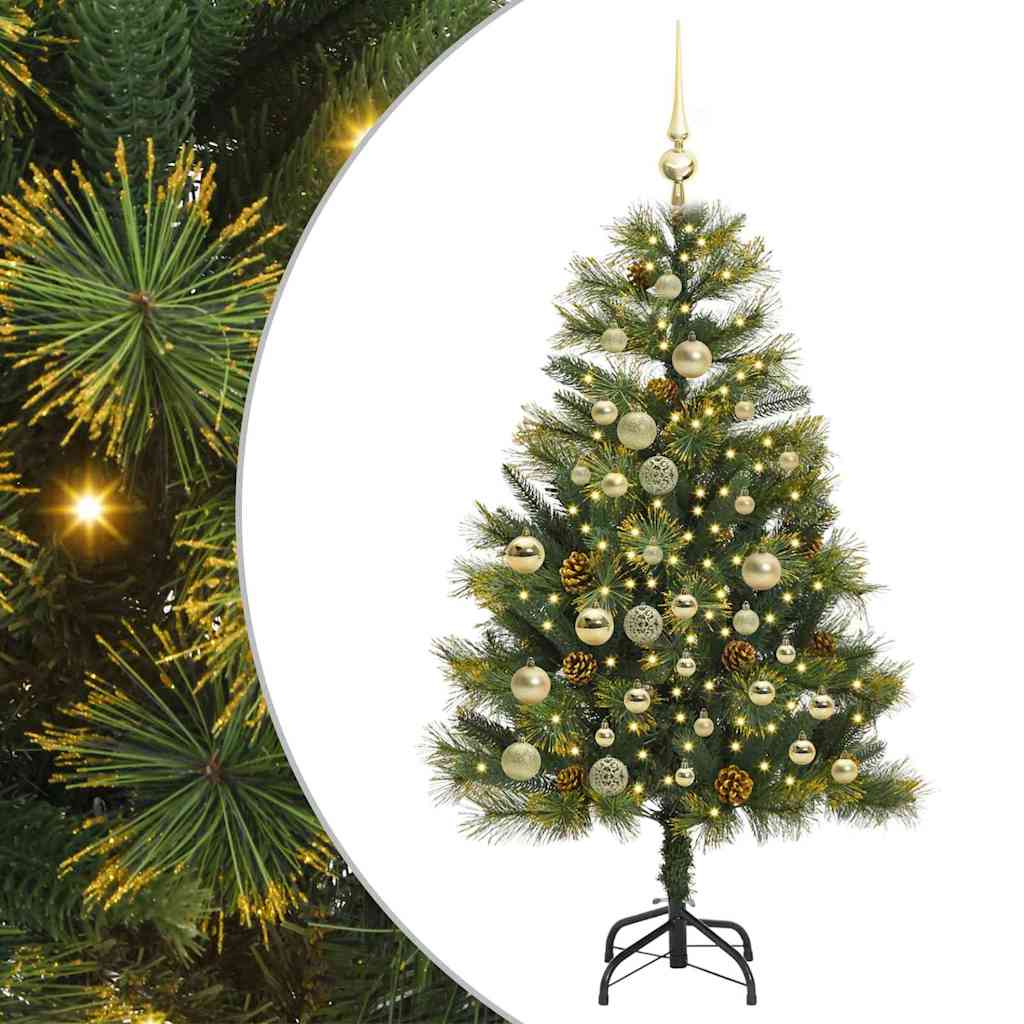 Artificial Hinged Christmas Tree with Cones Green 120 cm