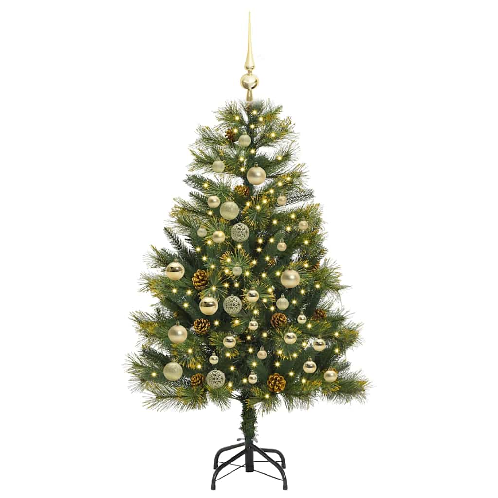 Artificial Hinged Christmas Tree with Cones Green 120 cm