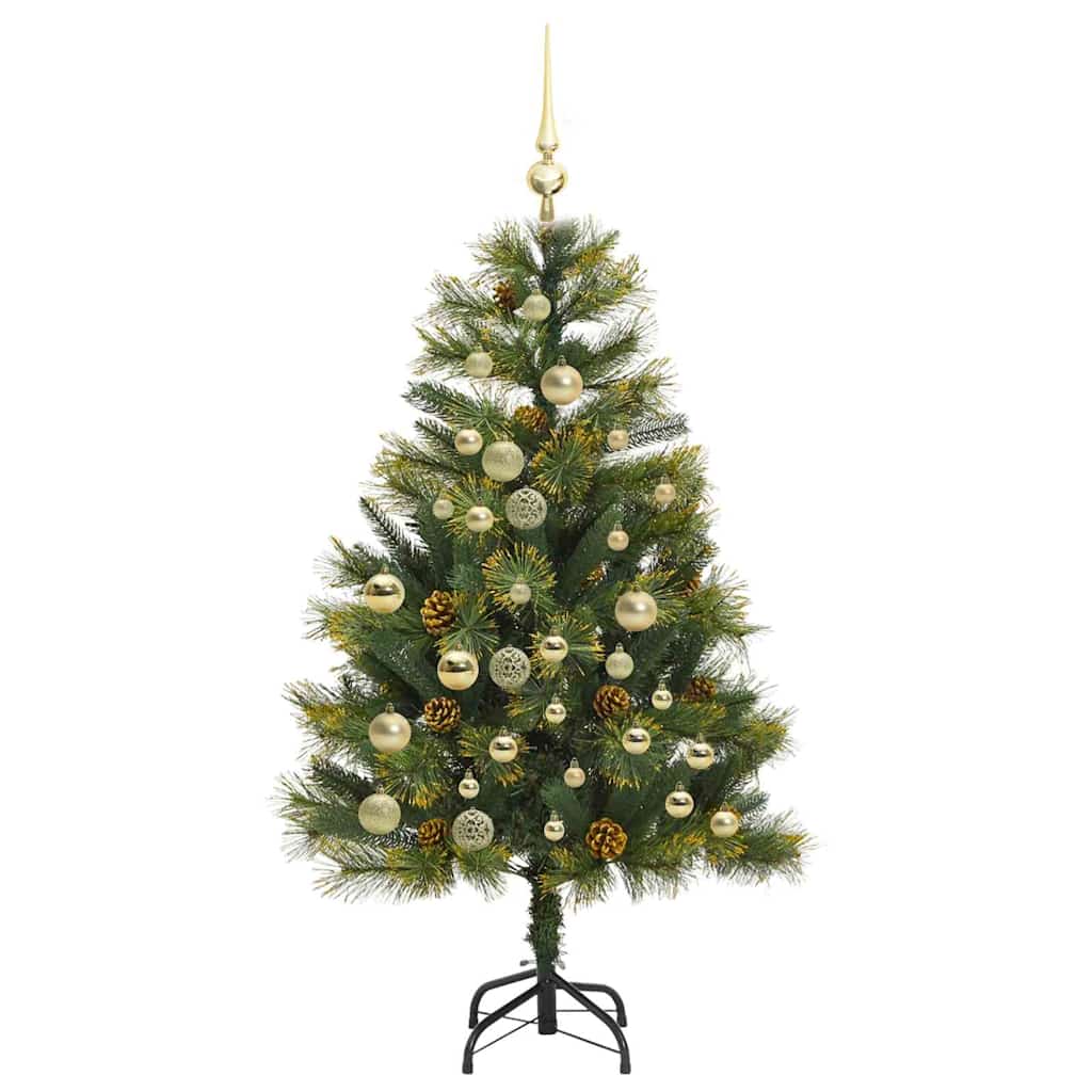Artificial Hinged Christmas Tree with Cones Green 120 cm