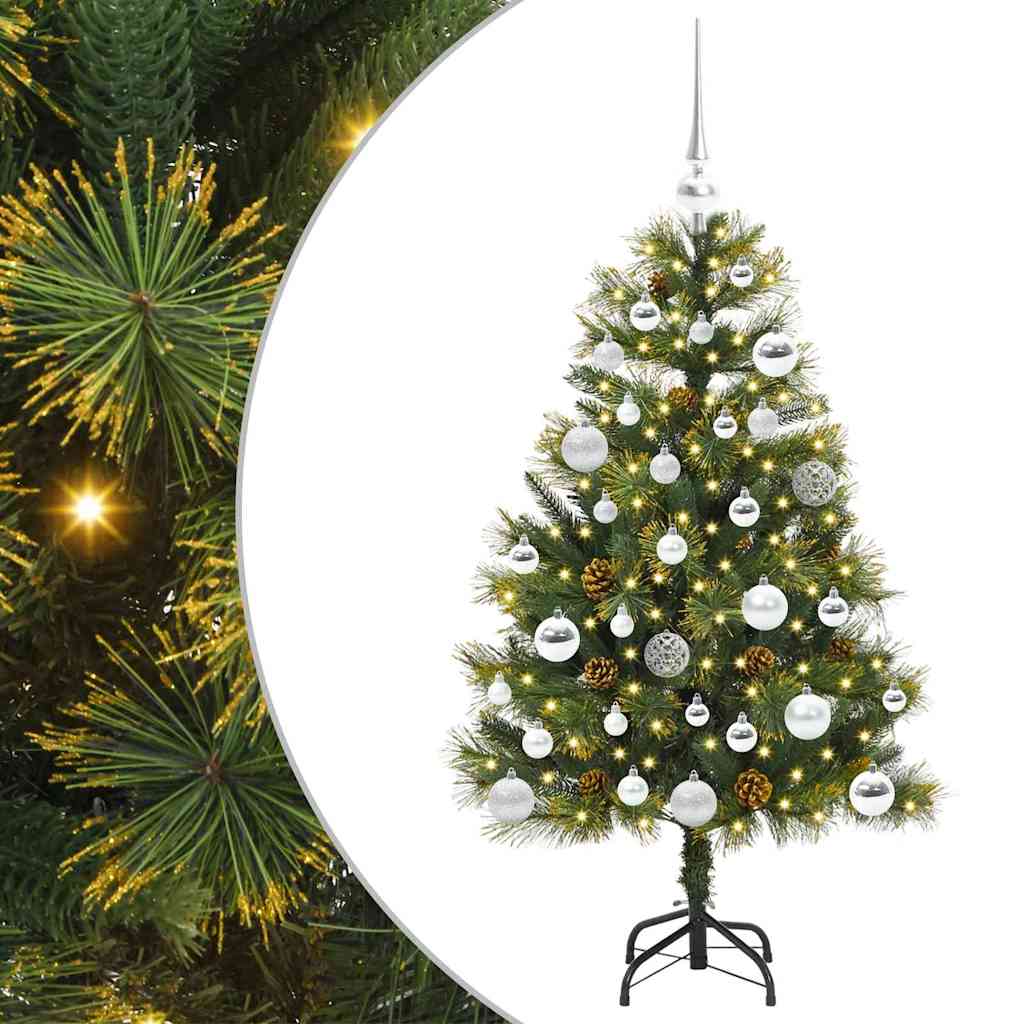 Artificial Hinged Christmas Tree with Cones Green 120 cm