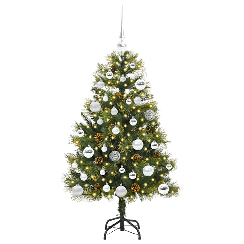 Artificial Hinged Christmas Tree with Cones Green 120 cm