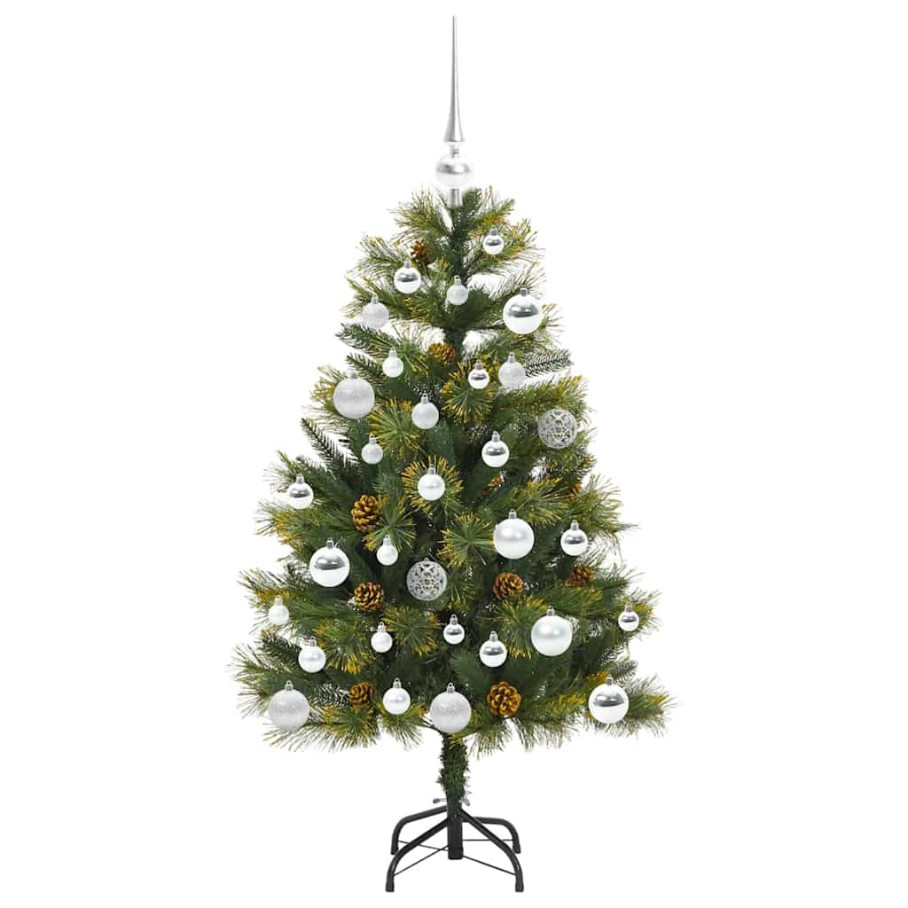 Artificial Hinged Christmas Tree with Cones Green 120 cm