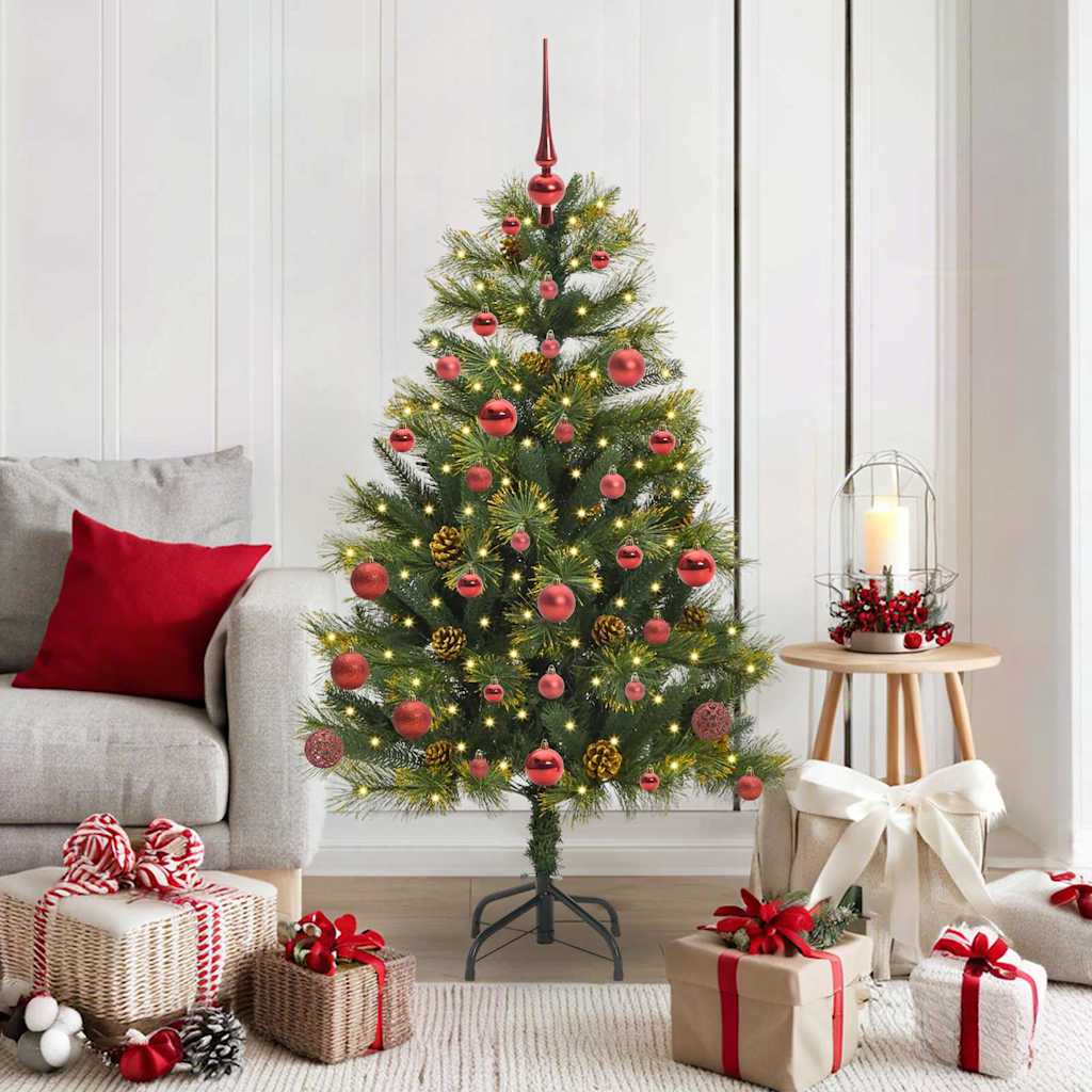 Artificial Hinged Christmas Tree with Cones Green 150 cm