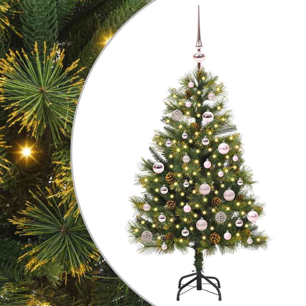 Artificial Hinged Christmas Tree with Cones Green 150 cm