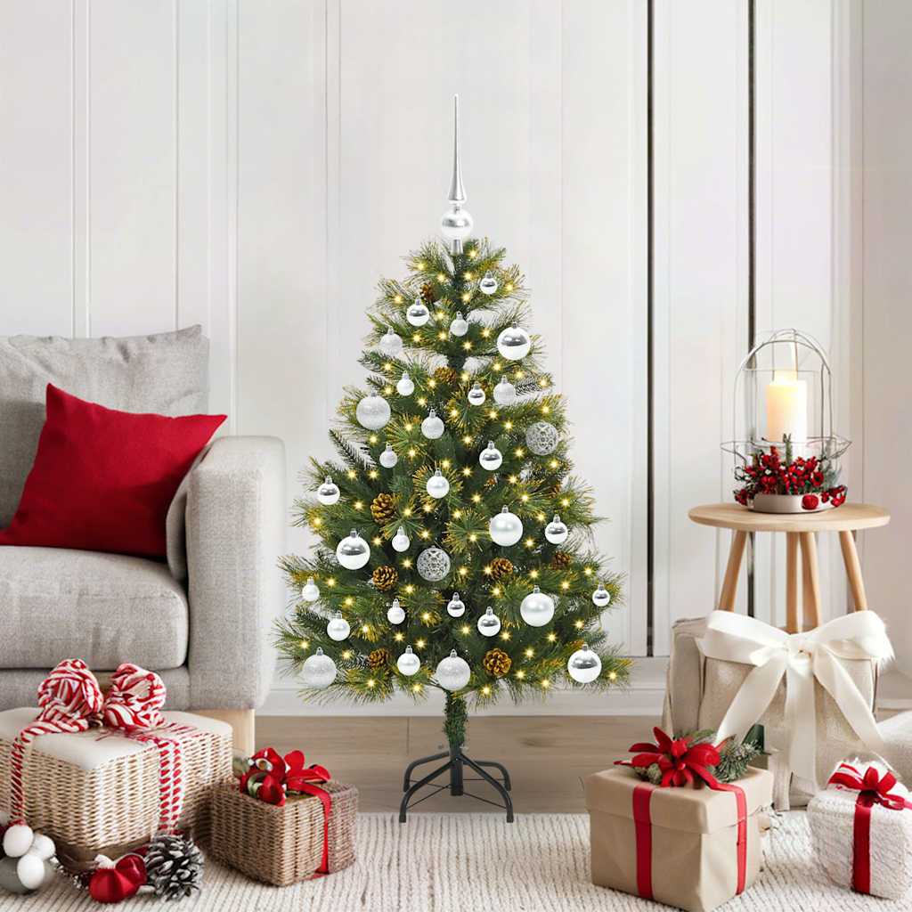 Artificial Hinged Christmas Tree with Cones Green 150 cm