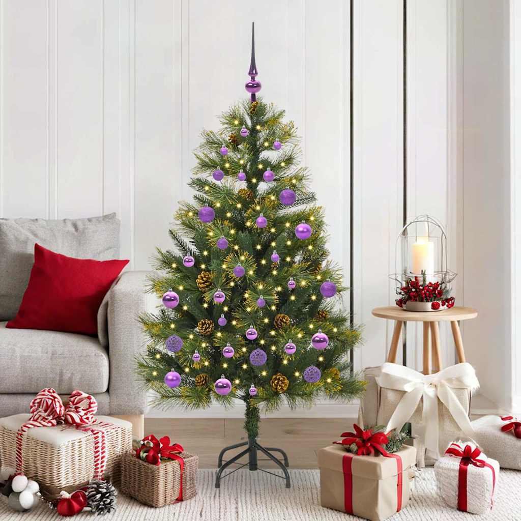 Artificial Hinged Christmas Tree with Cones Green 150 cm