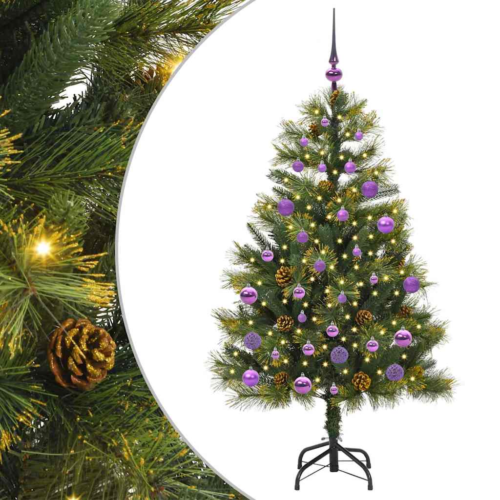 Artificial Hinged Christmas Tree with Cones Green 150 cm