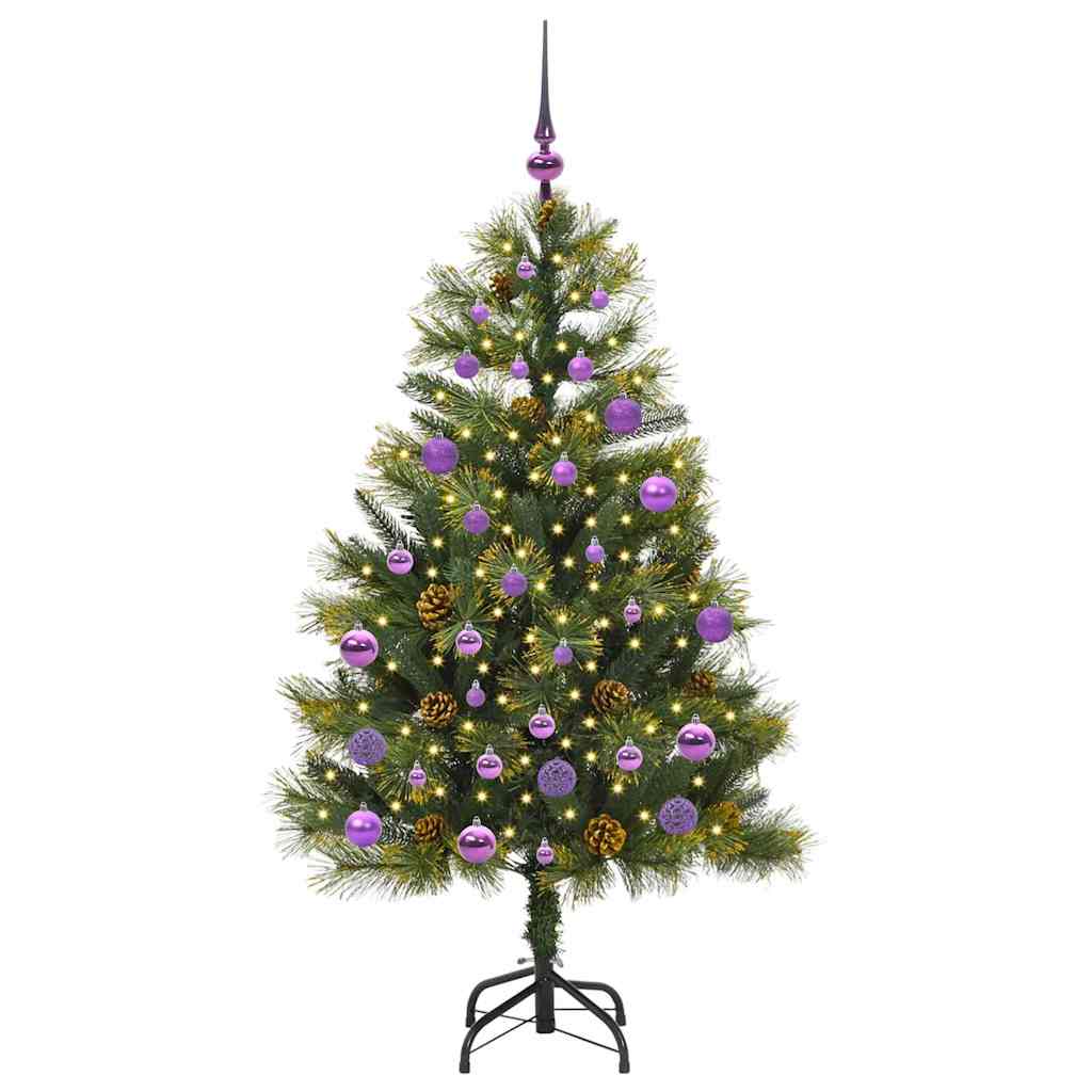 Artificial Hinged Christmas Tree with Cones Green 150 cm