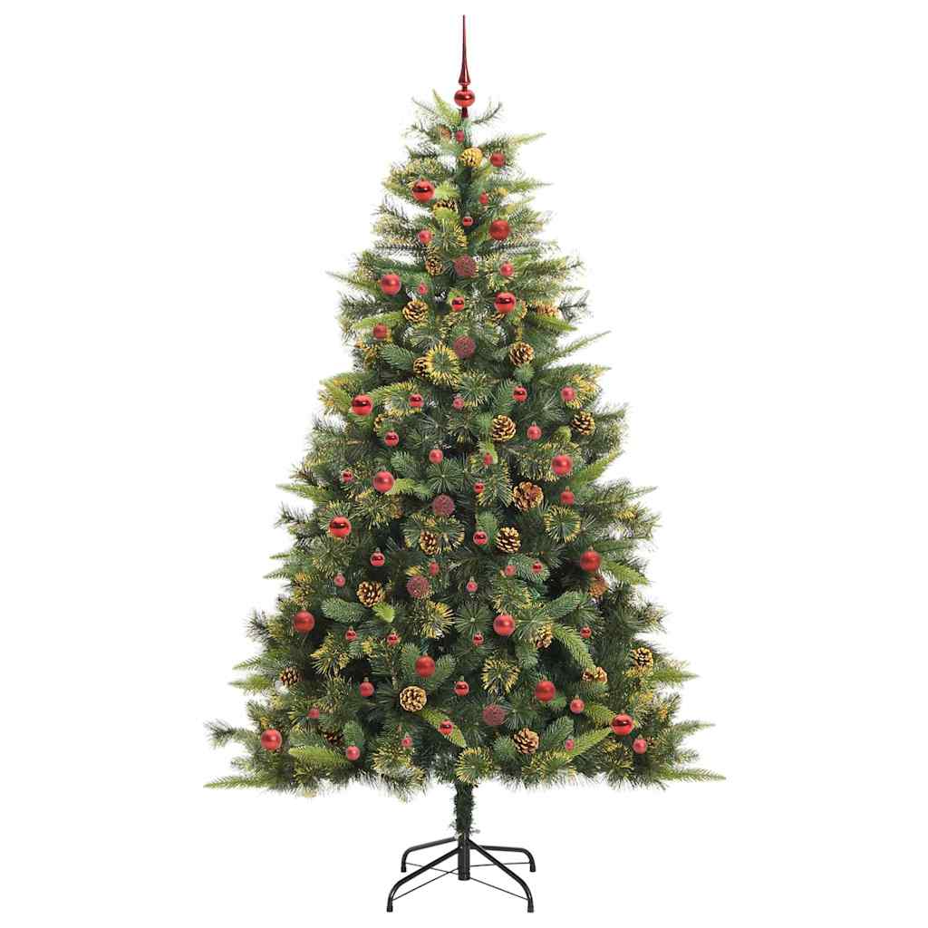 Artificial Hinged Christmas Tree with Cones Green 240 cm