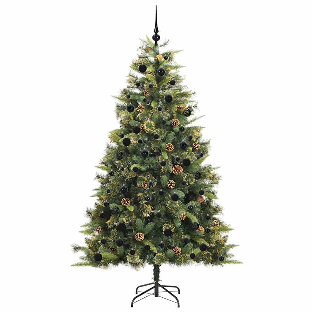 Artificial Hinged Christmas Tree with Cones Green 240 cm