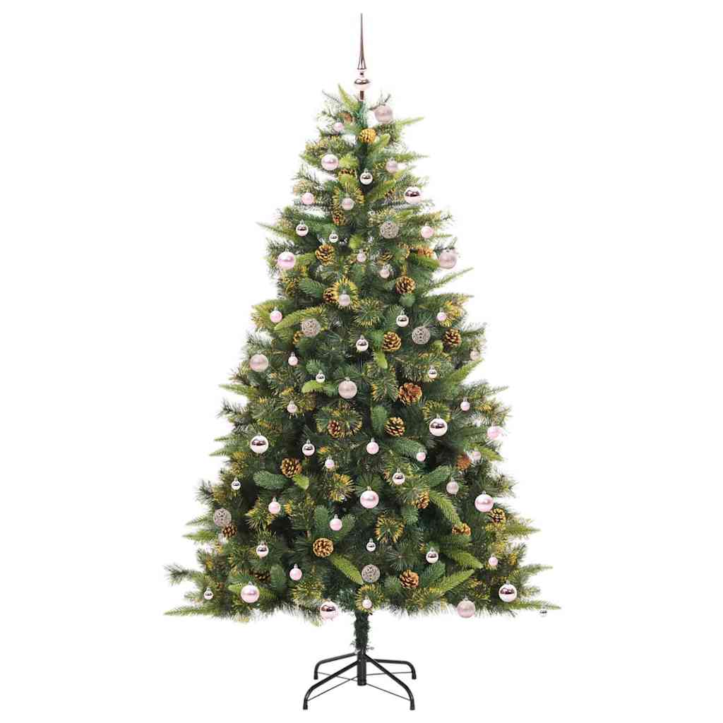Artificial Hinged Christmas Tree with Cones Green 240 cm