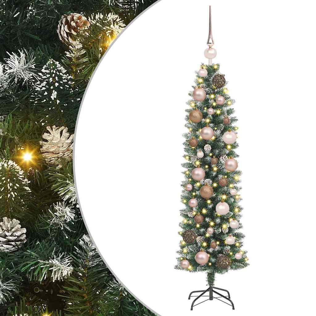 Artificial Slim Christmas Tree with 150 LEDs Green 120 cm