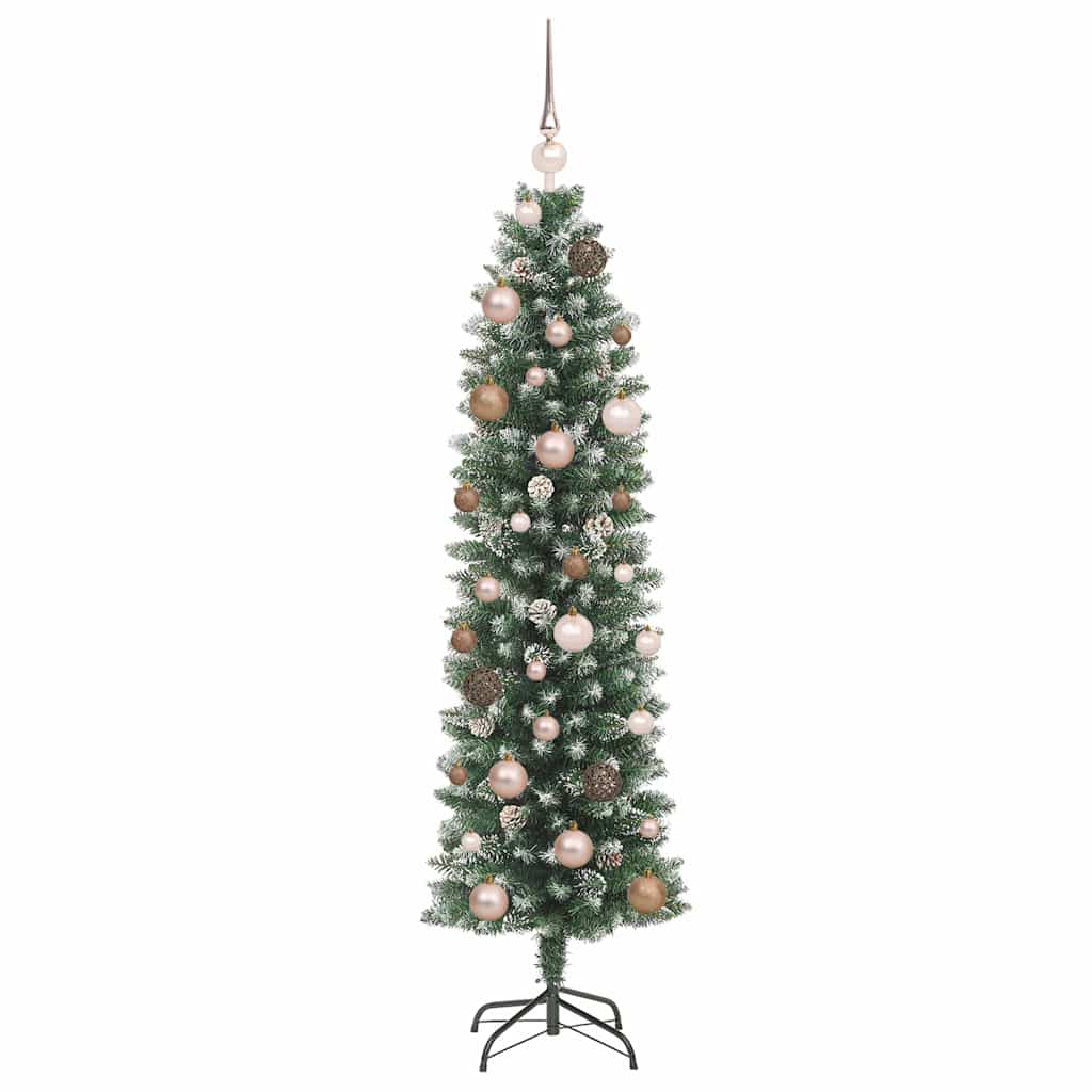 Artificial Slim Christmas Tree with 150 LEDs Green 150 cm