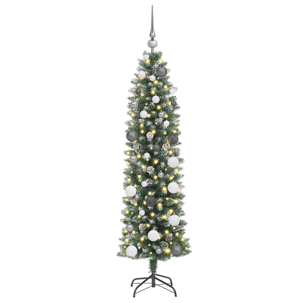 Artificial Slim Christmas Tree with 150 LEDs Green 150 cm