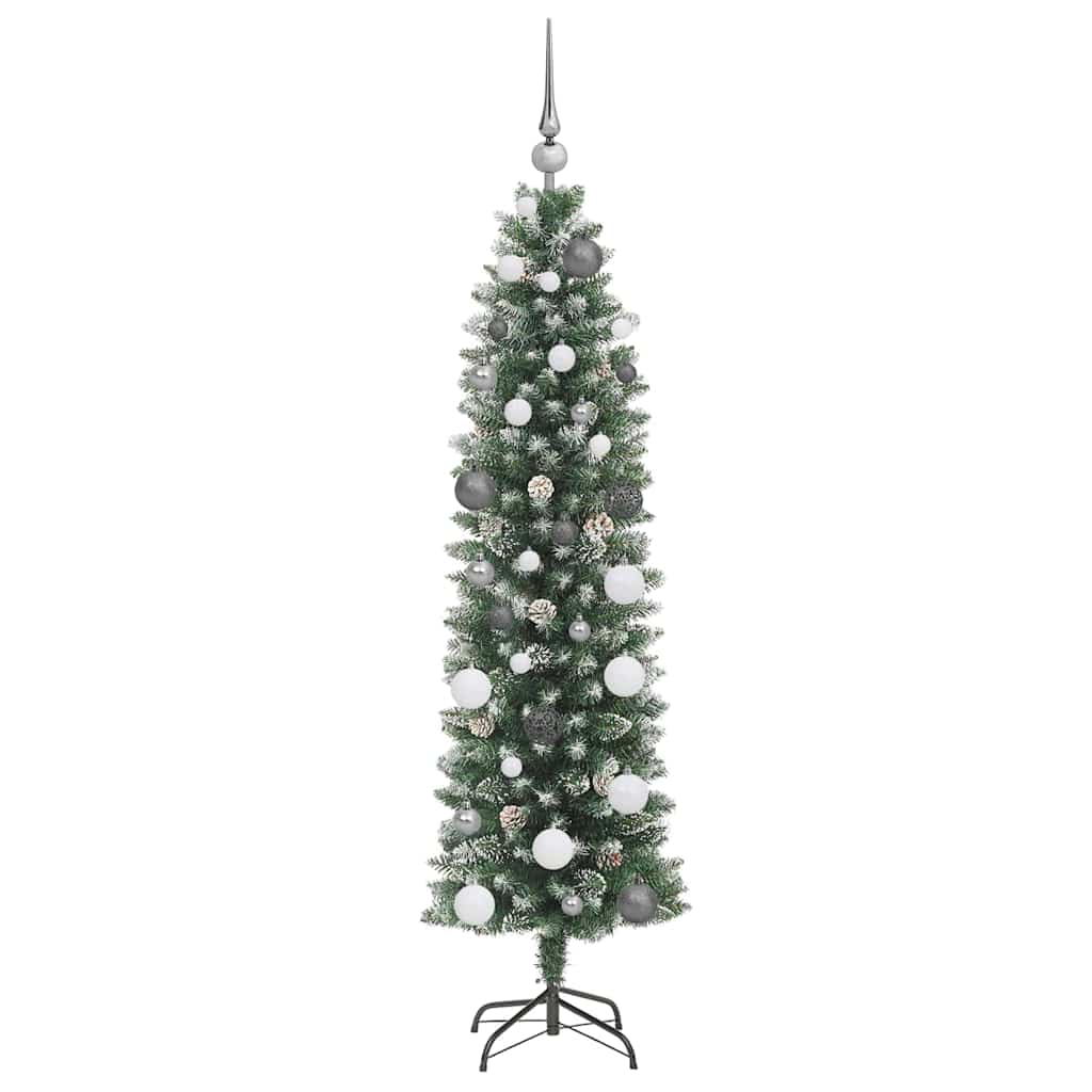 Artificial Slim Christmas Tree with 150 LEDs Green 150 cm