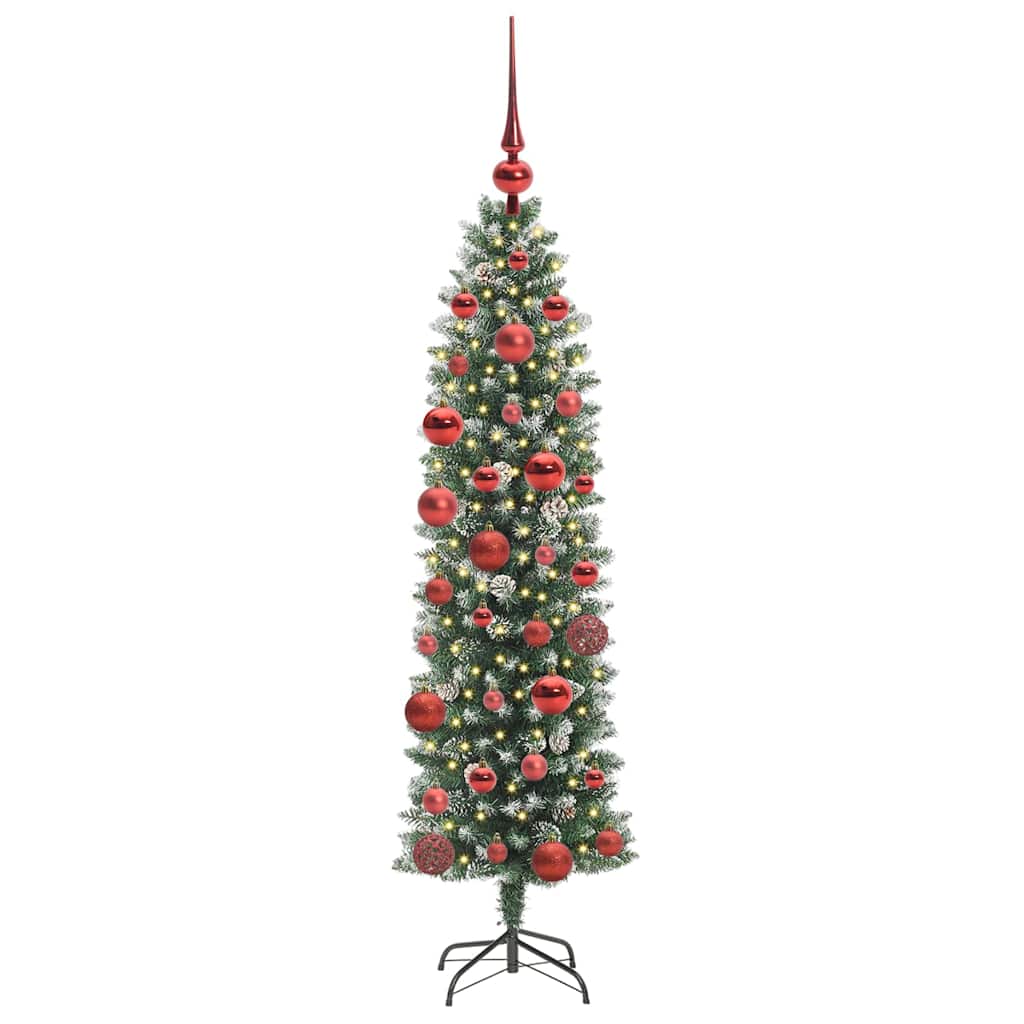 Artificial Slim Christmas Tree Green and white 150 cm