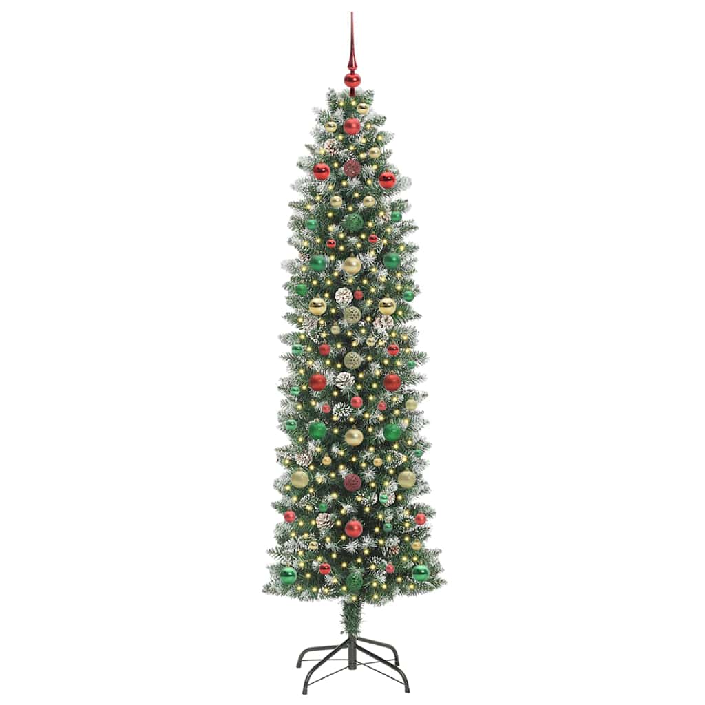 Artificial Slim Christmas Tree Green and white 210 cm