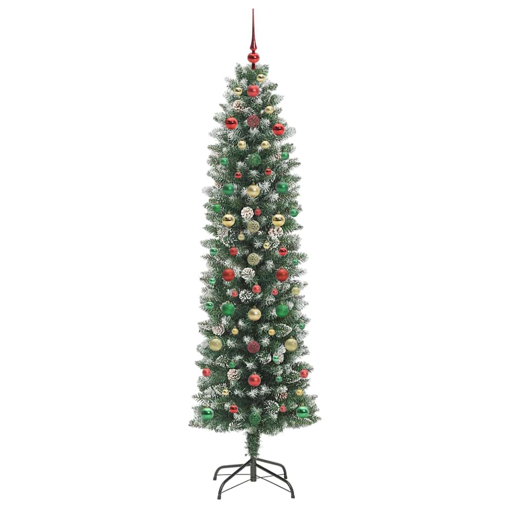 Artificial Slim Christmas Tree Green and white 210 cm