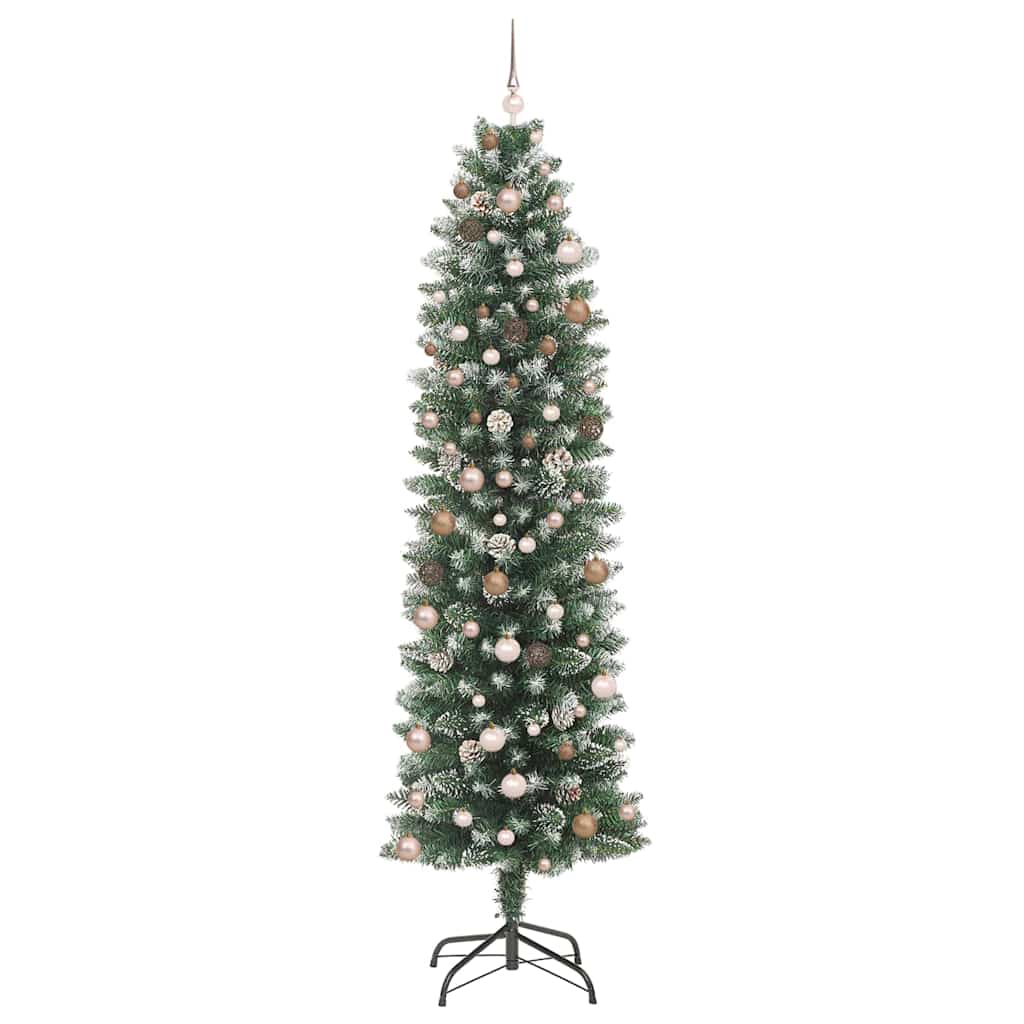 Artificial Slim Christmas Tree with 300 LEDs Green 240 cm