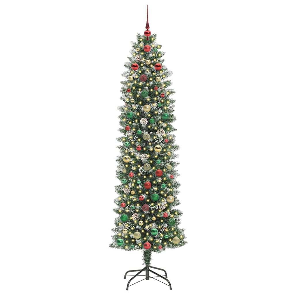 Artificial Slim Christmas Tree Green and white 240 cm