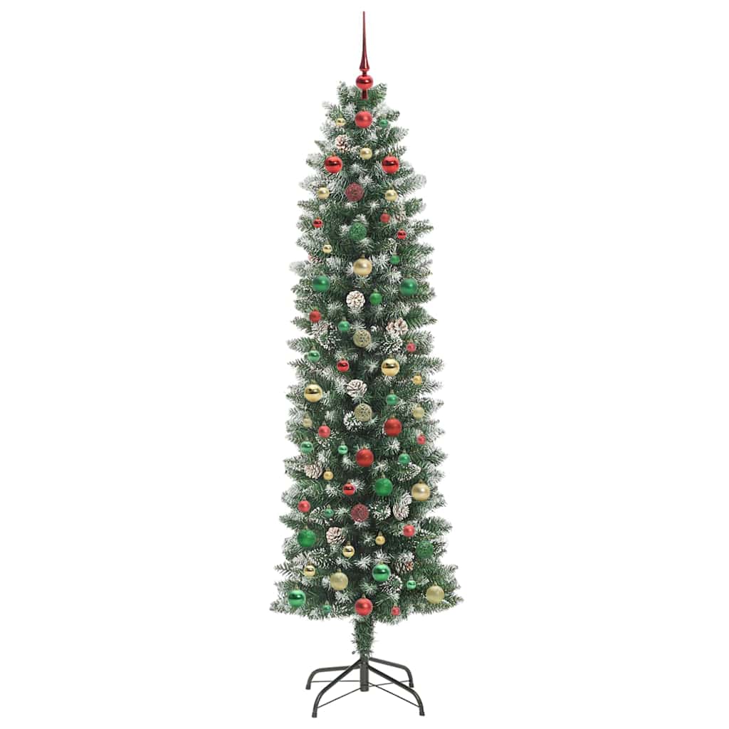 Artificial Slim Christmas Tree Green and white 240 cm