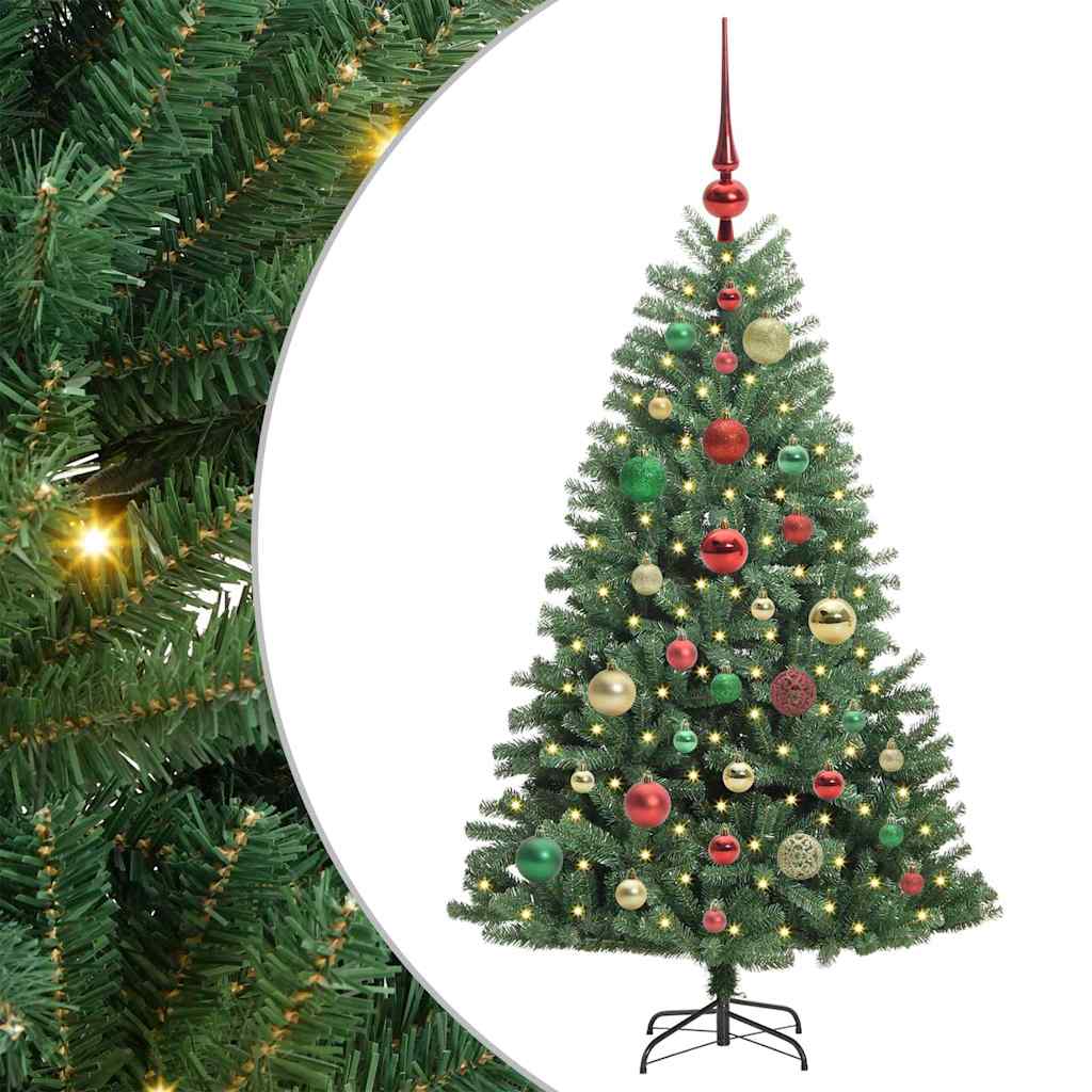 Artificial Hinged Christmas Tree Green 120 cm PVC and Metal