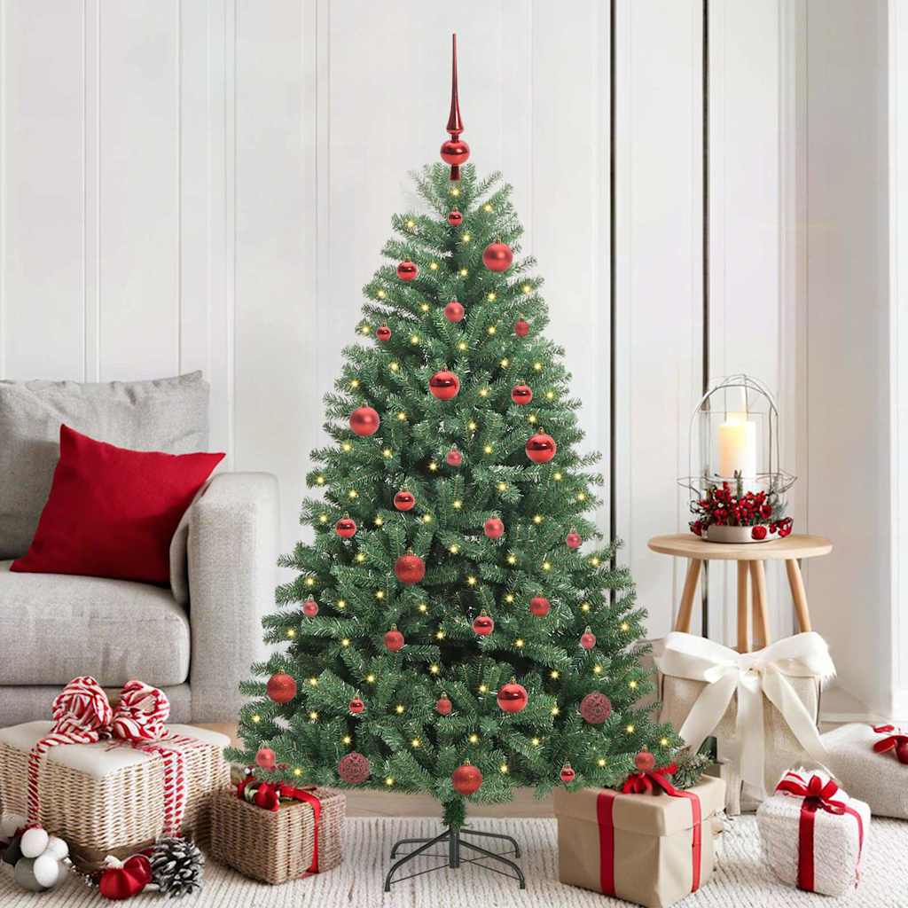 Artificial Hinged Christmas Tree Green 150 cm PVC and Metal