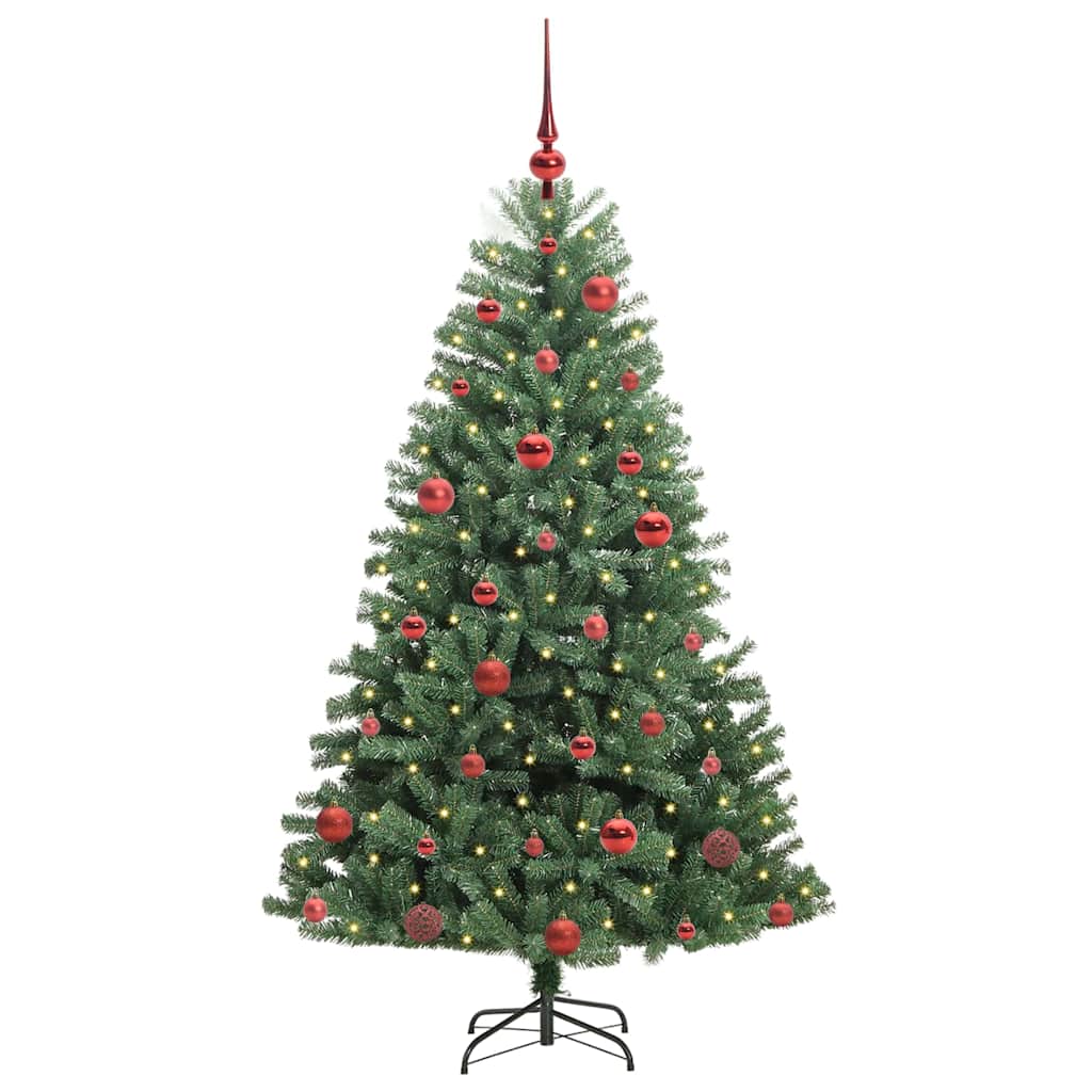 Artificial Hinged Christmas Tree Green 150 cm PVC and Metal