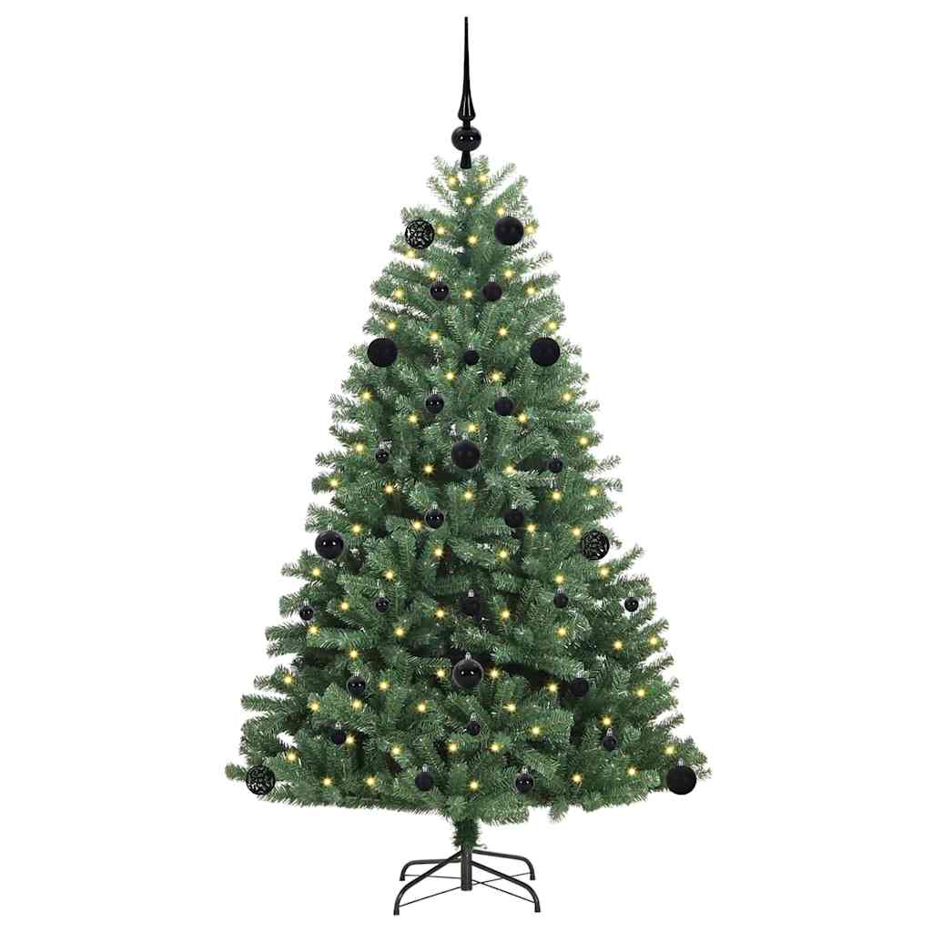 Artificial Hinged Christmas Tree Green 150 cm PVC and Metal