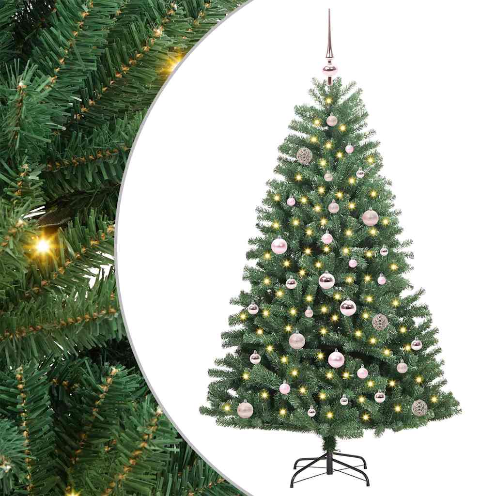 Artificial Hinged Christmas Tree Green 150 cm PVC and Metal