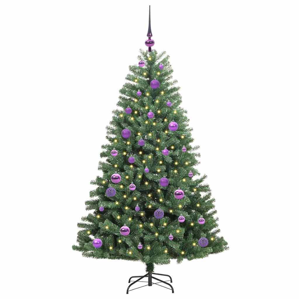 Artificial Hinged Christmas Tree Green 150 cm PVC and Metal