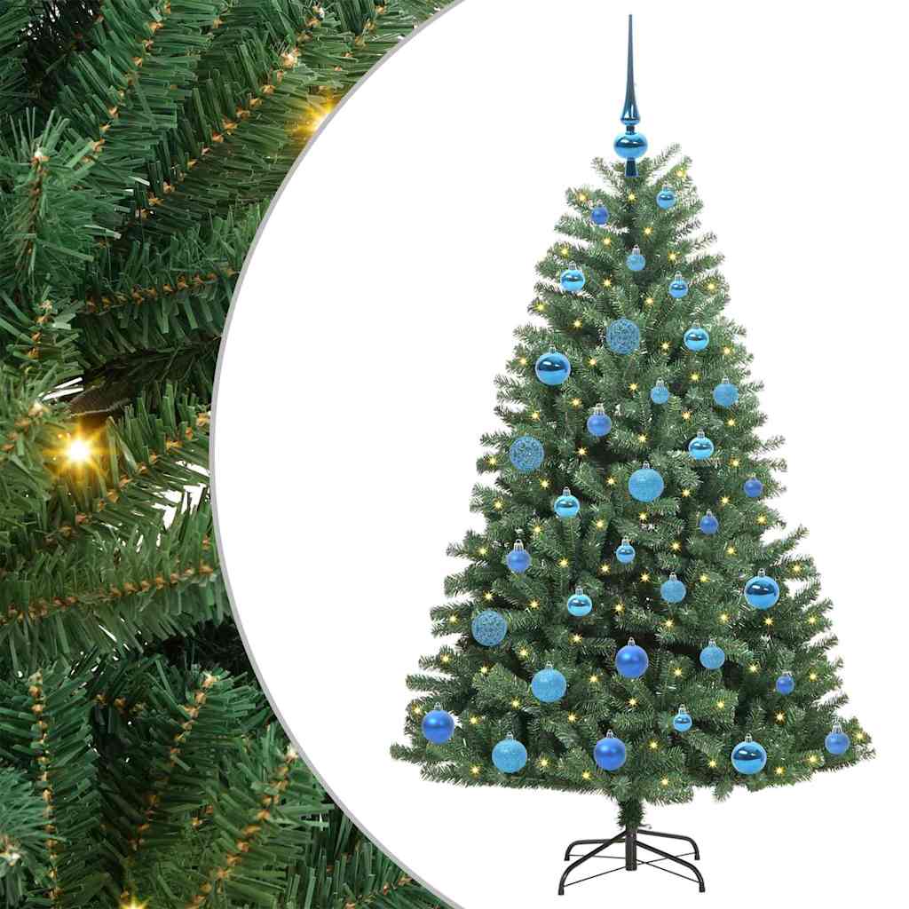 Artificial Hinged Christmas Tree Green 150 cm PVC and Metal