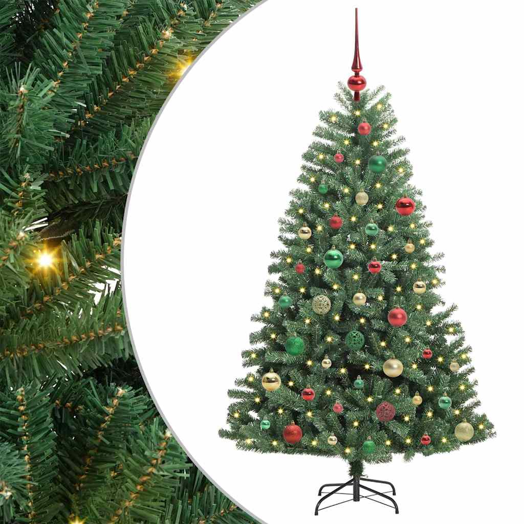 Artificial Hinged Christmas Tree Green 150 cm PVC and Metal