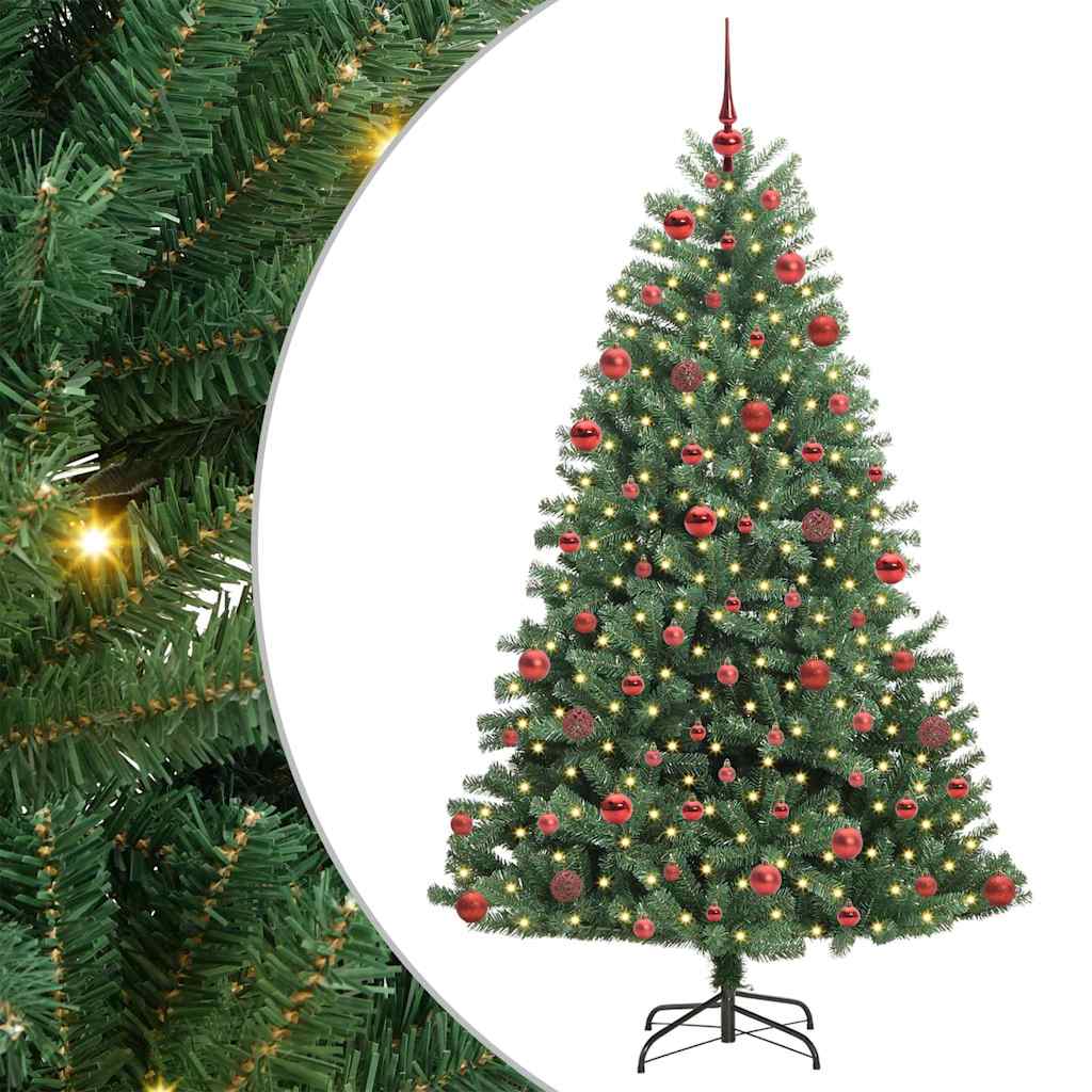Artificial Hinged Christmas Tree Green 180 cm PVC and Metal