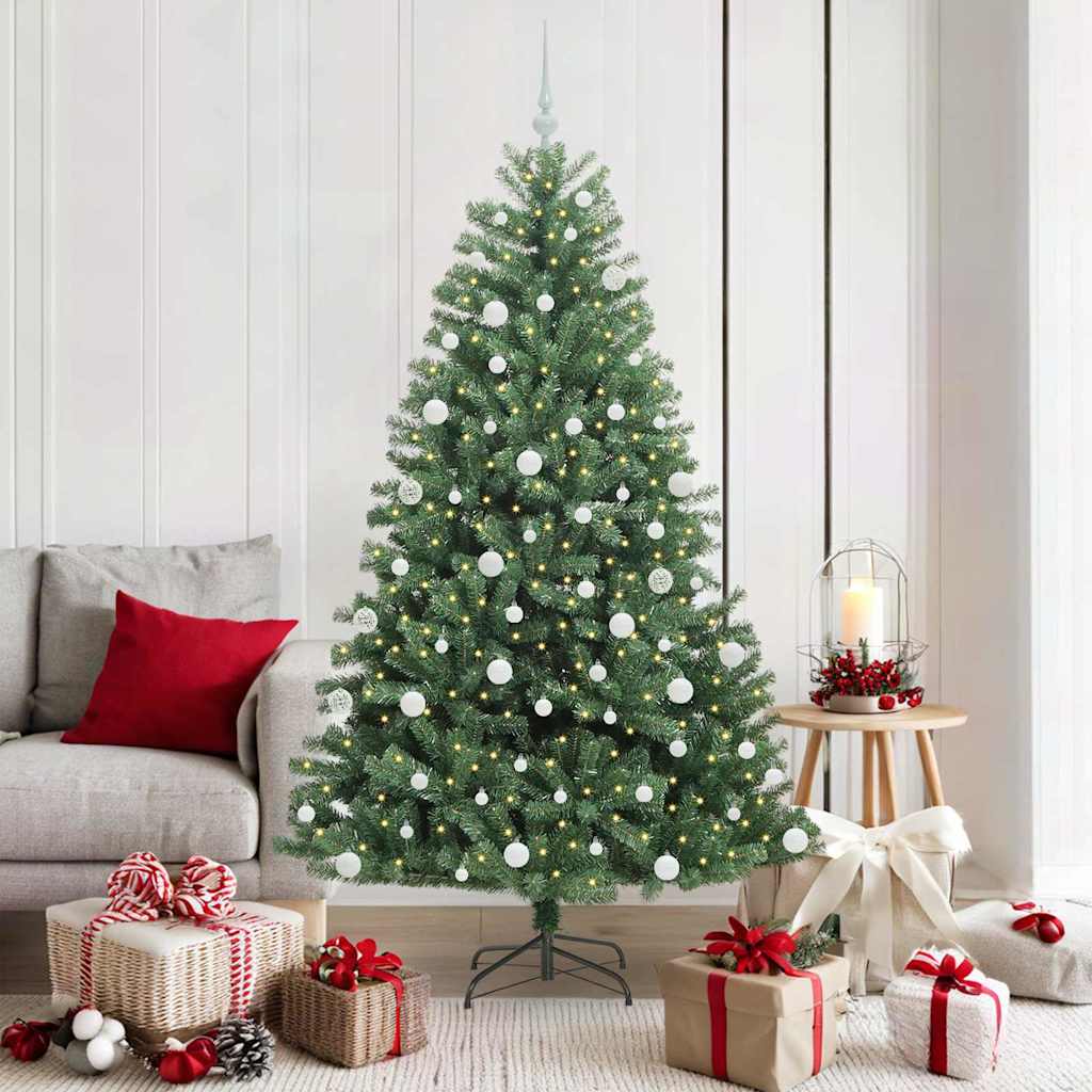 Artificial Hinged Christmas Tree Green 180 cm PVC and Metal