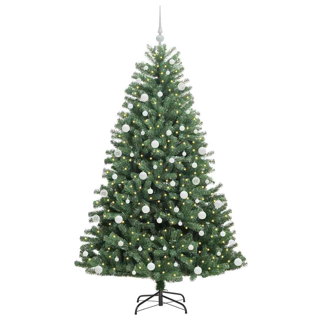 Artificial Hinged Christmas Tree Green 180 cm PVC and Metal