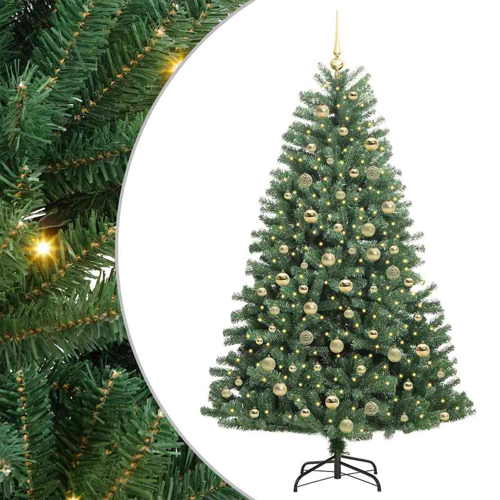 Artificial Hinged Christmas Tree Green 180 cm PVC and Metal