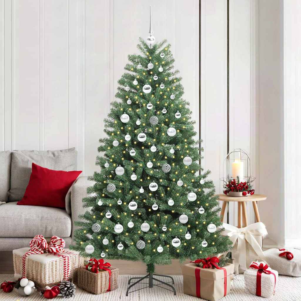Artificial Hinged Christmas Tree Green 180 cm PVC and Metal