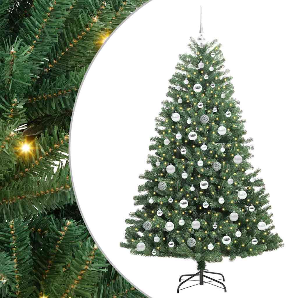 Artificial Hinged Christmas Tree Green 180 cm PVC and Metal