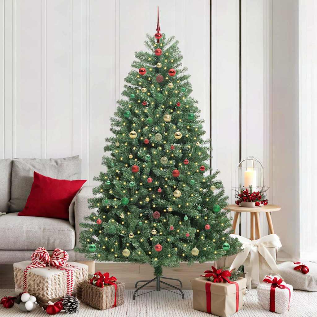 Artificial Hinged Christmas Tree Green 180 cm PVC and Metal