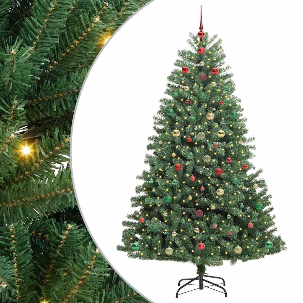 Artificial Hinged Christmas Tree Green 180 cm PVC and Metal